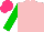 Silk - Pink, green sleeves, hot pink cap