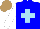 Silk - Blue, sky blue cross, white sleeves, light brown cap