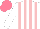 Silk - White, pink stripes, salmon cap