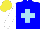 Silk - Blue, sky blue cross, white sleeves, yellow cap