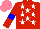 Silk - Red,white stars,sleeves,blue armbands, salmon cap