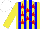 Silk - Yellow, blue stripes, red stars, white cap