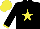 Silk - Black, yellow star, cuffs, cap