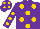 Silk - Purple, gold dots, gold dots on sleeves, gold dots on purple cap