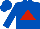 Silk - Royal blue, red triangle, royal blue cap