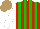 Silk - Red, green stripes, white sleeves, light brown cap