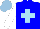 Silk - Blue, sky blue cross, white sleeves, light blue cap