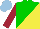 Silk - Green, yellow diagonal halves, maroon sleeves, light blue cap