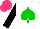 Silk - White, green spade, black sleeves, hot pink cap