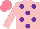 Silk - Pink, purple spots, salmon cap