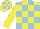 Silk - Yellow body, light blue checked, yellow arms, yellow cap, light blue checked