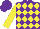 Silk - PURPLE & YELLOW DIAMONDS, yellow sleeves, purple cap