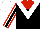 Silk - Black,red yoke,white chevron,white sleeves,red stripes,black stripe,red collar,white cap,