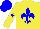Silk - Yellow,blue fleur de lys,star sleeves,cap