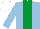 Silk - Light blue, emerald green stripe, white cap