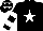 Silk - Black, white star, hooped sleeves, black cap, white stars