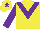Silk - Yellow body, purple chevron, purple arms, yellow cap, purple star