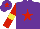 Silk - Purple, red star, red sleeves, yellow armlet, purple cap with red star