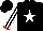 Silk - Black & white star on red, white stripes on sleeves, black collar & cuffs