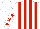 Silk - White, red stripes, red stars on sleeves