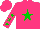 Silk - Hot pink, green star framed cr, green stars on sleeves, hot pink cap