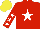 Silk - Red, white star, white stars on sleeves, yellow cap