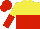 Silk - yellow and red halved horizontally, yellow and red halved sleeves, red cap
