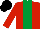 Silk - red, emerald green stripe, black cap