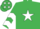 Silk - EMERALD GREEN, white star & chevrons on sleeves, emerald green cap, white stars