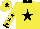 Silk - Yellow, black star, yellow sleeves, black stars sleeves, collar, cuffs, yellow cap, black star cap