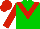 Silk - Green body, red chevron, red arms, red cap