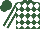 Silk - Hunter green, white diamonds, white stripe on sleeve