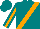 Silk - Teal, orange sash, orange stripe on sleeves, teal cap