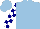 Silk - Light blue, white and navy blocks on sleeves, light blue cap