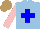 Silk - Light blue, blue cross, pink sleeves, light brown cap