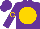 Silk - Purple, gold disc, gold circle on sleeves, purple cap
