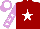 Silk - Cherry,white star,plum sleeves,white stars,plum cap,white disc