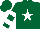 Silk - Forest green, white star, white bars on sleeves, forest green cap