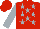 Silk - Red, silver stars, silver sleeves