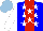 Silk - Blue, red stripe, white stars, white sleeves, light blue cap