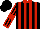 Silk - Black, red stripes, red armlet on black sleeves, red cuffs and collar, red stripes on black cap