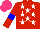 Silk - Red,white stars,sleeves,blue armbands, hot pink cap