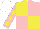 Silk - YELLOW and PINK (quartered), PINK sleeves, YELLOW diamonds, WHITE cap