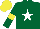 Silk - Forest green,white star,yellow armlets,yellow cap