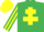 Silk - Emerald Green, Yellow Cross of Lorraine, striped sleeves, Yellow cap