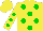 Silk - Yellow, green dots, green dots on sleeves