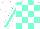 Silk - White, aqua checks, white sleeves, aqua stripe, white cap