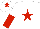 Silk - White, red star, halved sleeves, white cap, red star