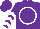 Silk - Purple, white circle, white chevrons on sleeves, purple cap