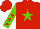 Silk - Red, light green star, light green sleeves, red stars and cap